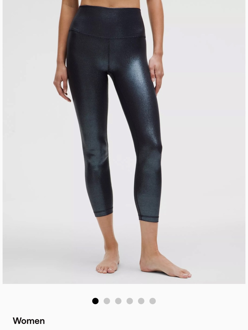 lululemon athletica Metallic Black High-Rise Cropped Leggings